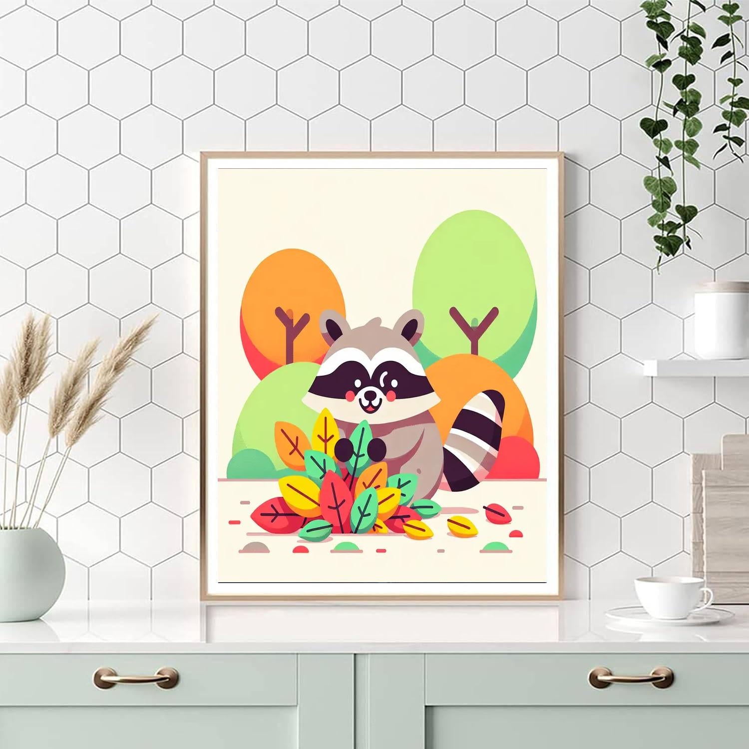 Wacky Raccoon Number Painting