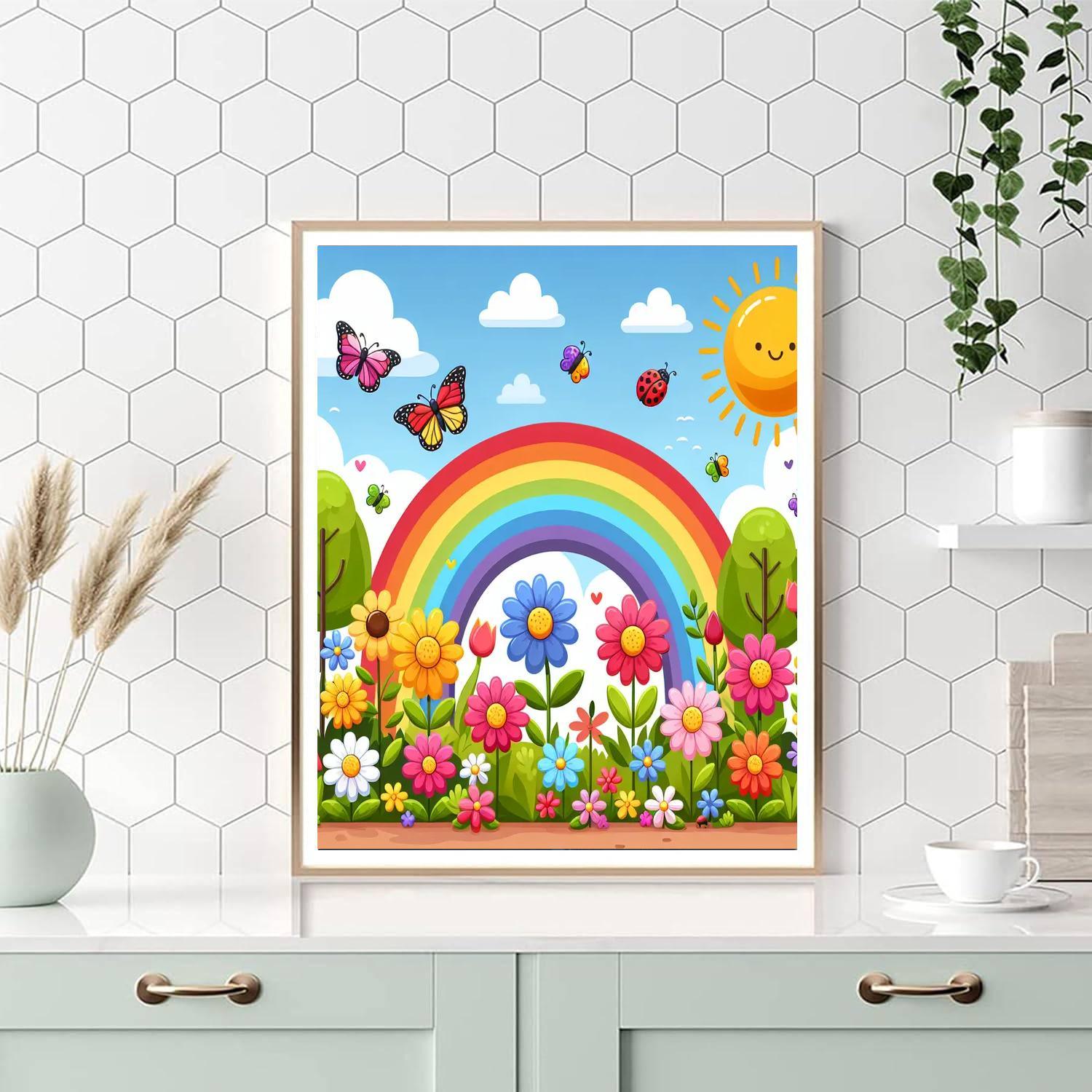 Rainbow Garden Painting Number Kit