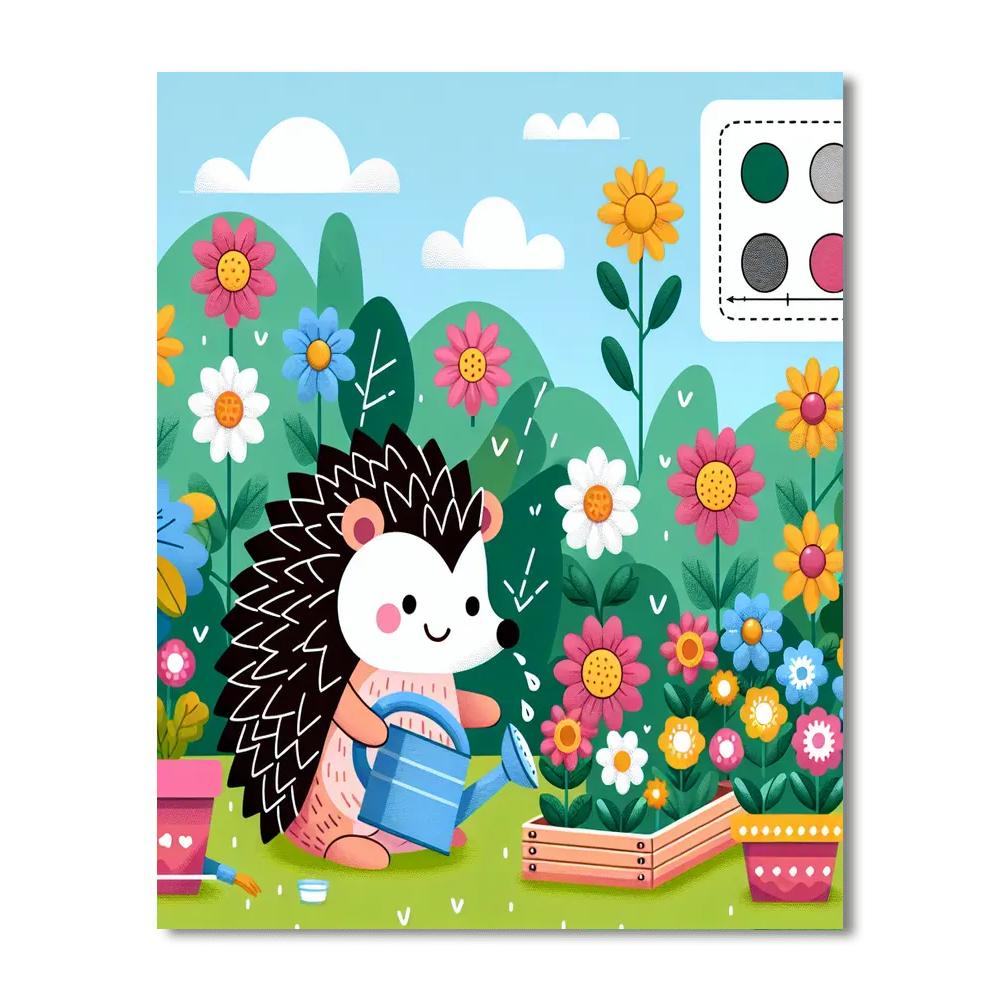 Gardener's Assistant Hedgehog Number Painting