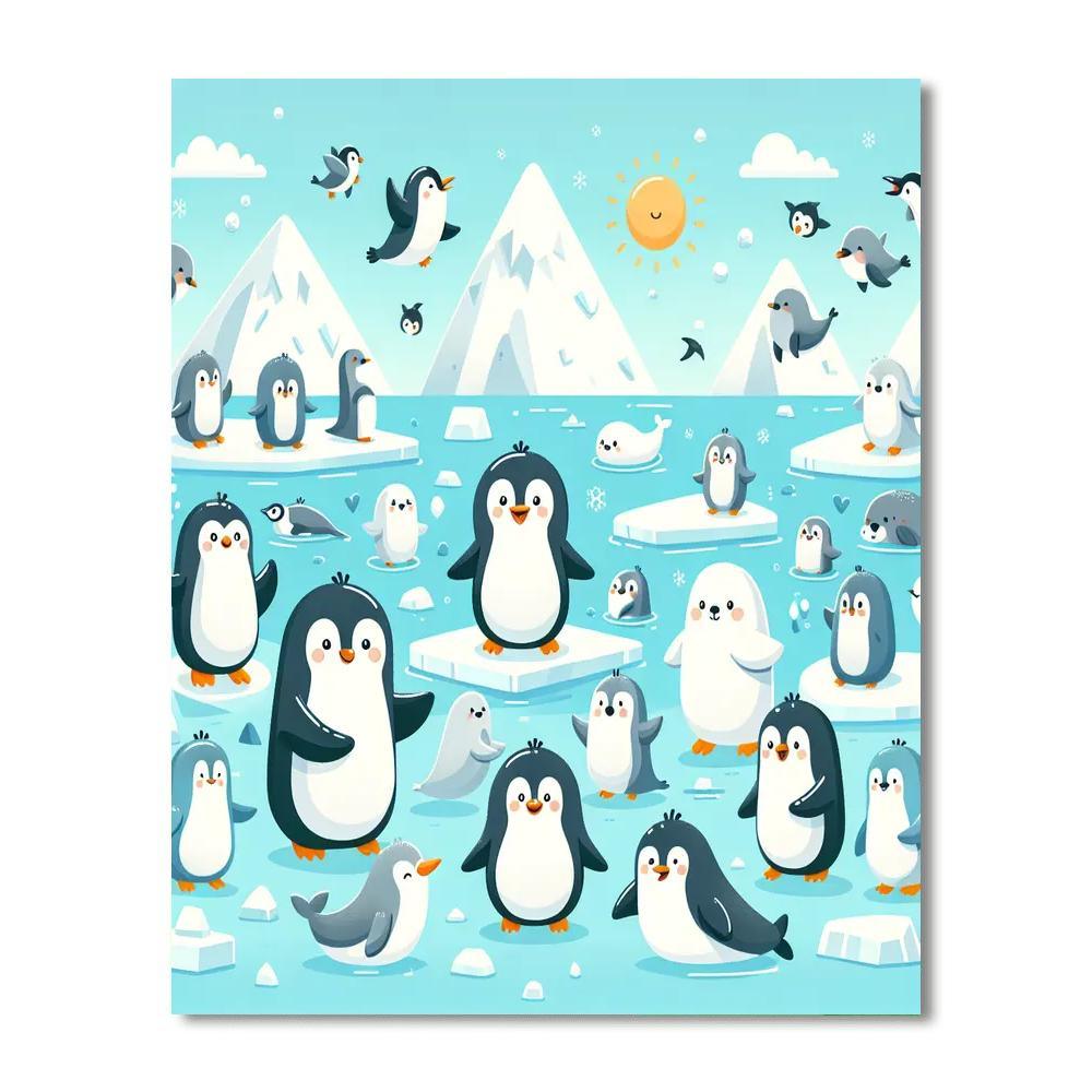 Arctic Adventures With Penguins Paint By Numbers Kits