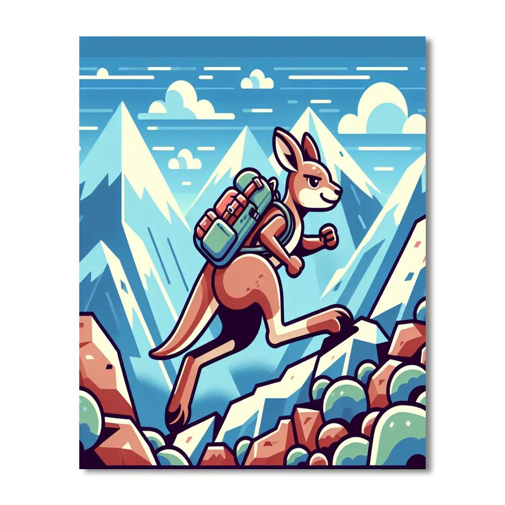Adventure Climber Kangaroo Number Painting