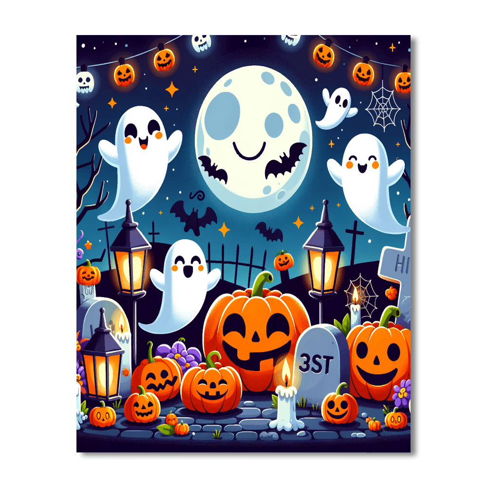 Festive Halloween Adventure Painting By Numbers Kit