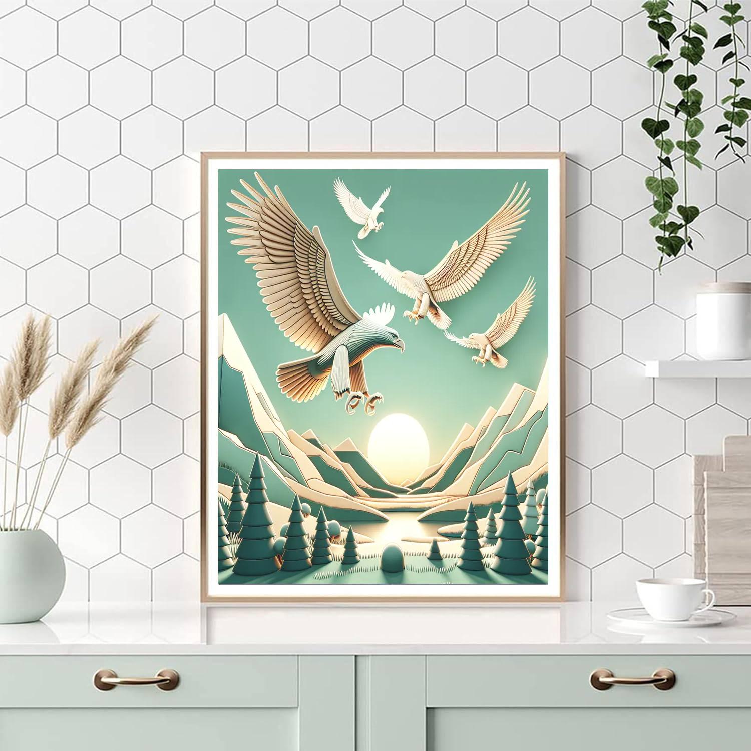 Elegant Eagles Numbered Painting Kits