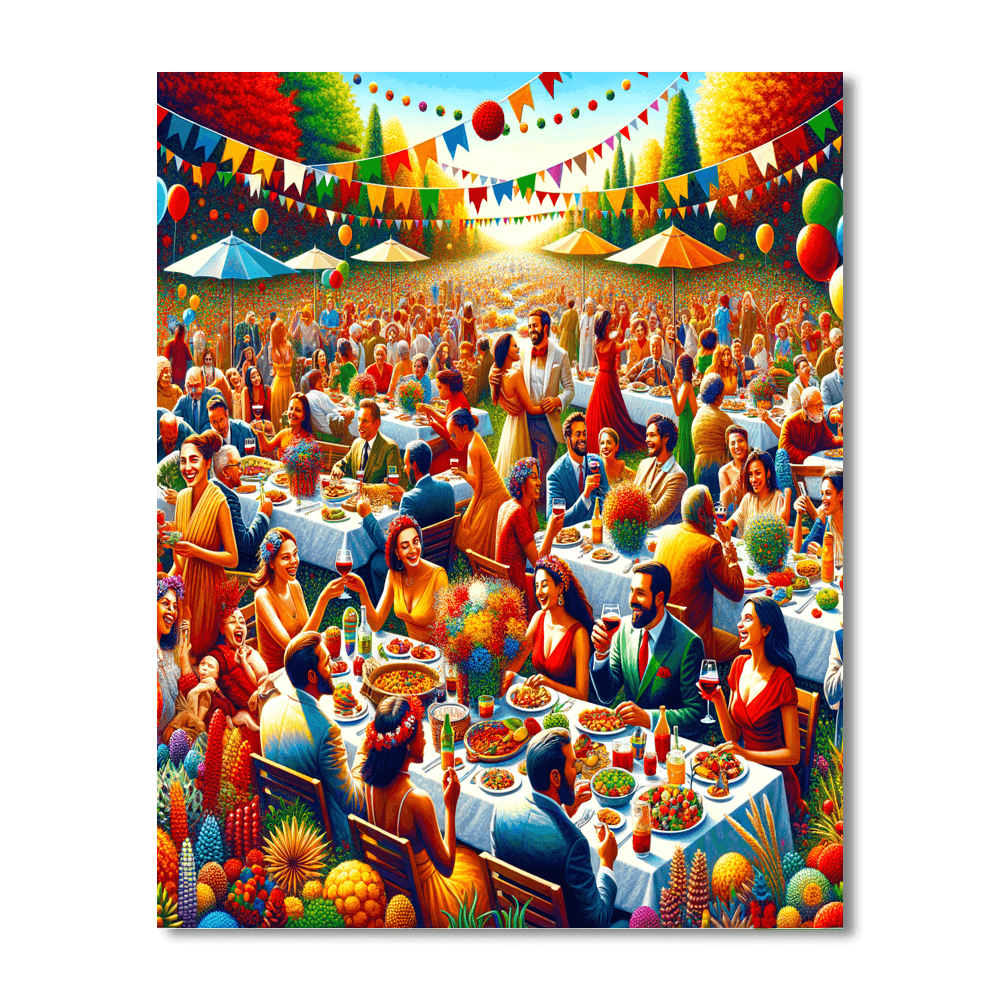 Lively Garden Party Paint By NumberLively Garden Party - DIY Painting By Numbers Kit - Image 4