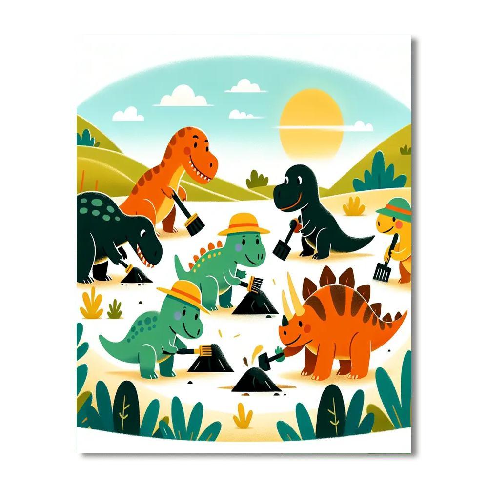 Daring Dinosaur Digs Numbered Painting Kits