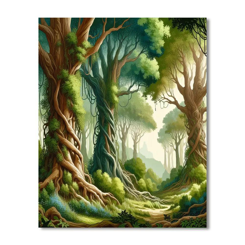 Tangled Forest Whimsy Painting Number Kit