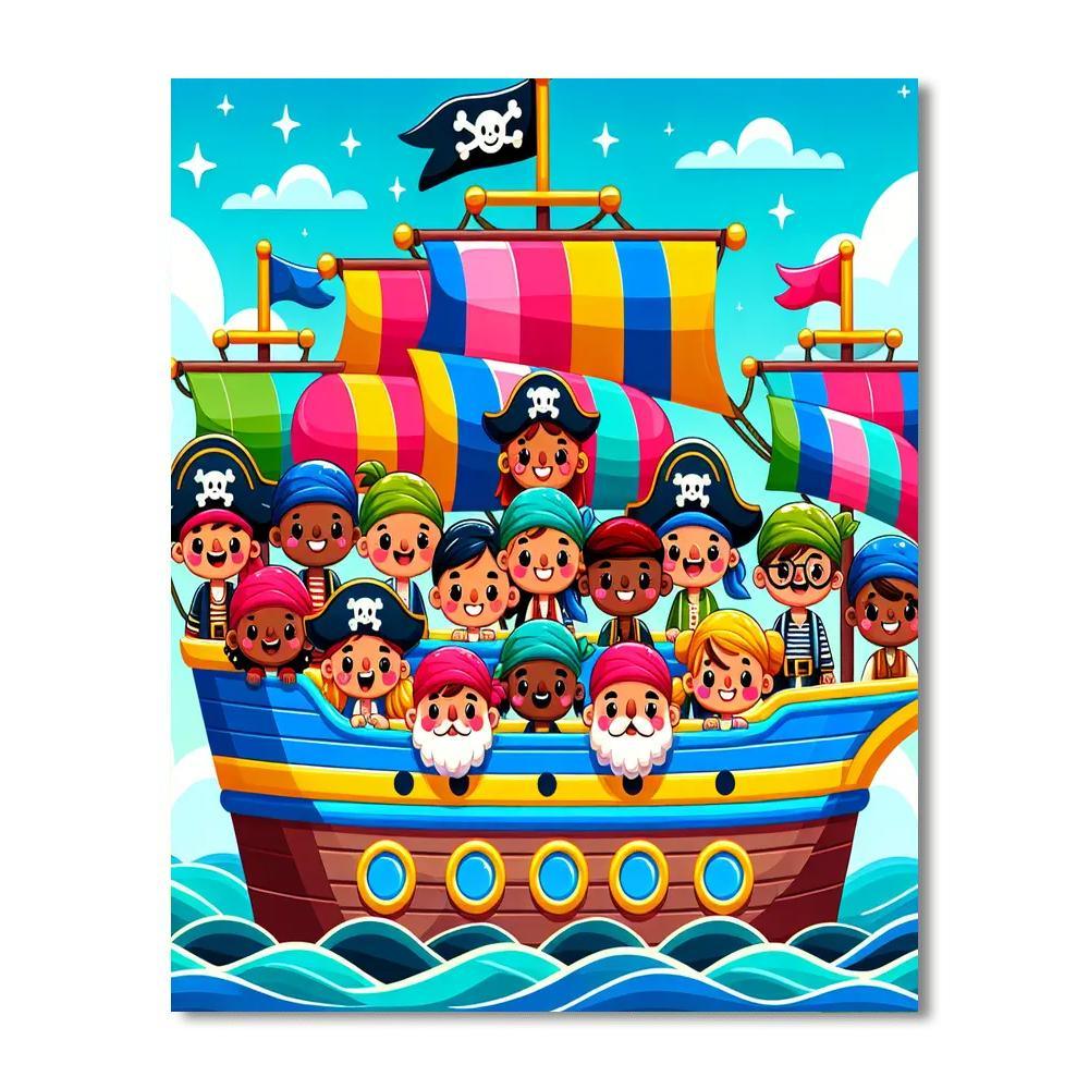 Pirate's Ocean Voyage Paint By Numbers Art
