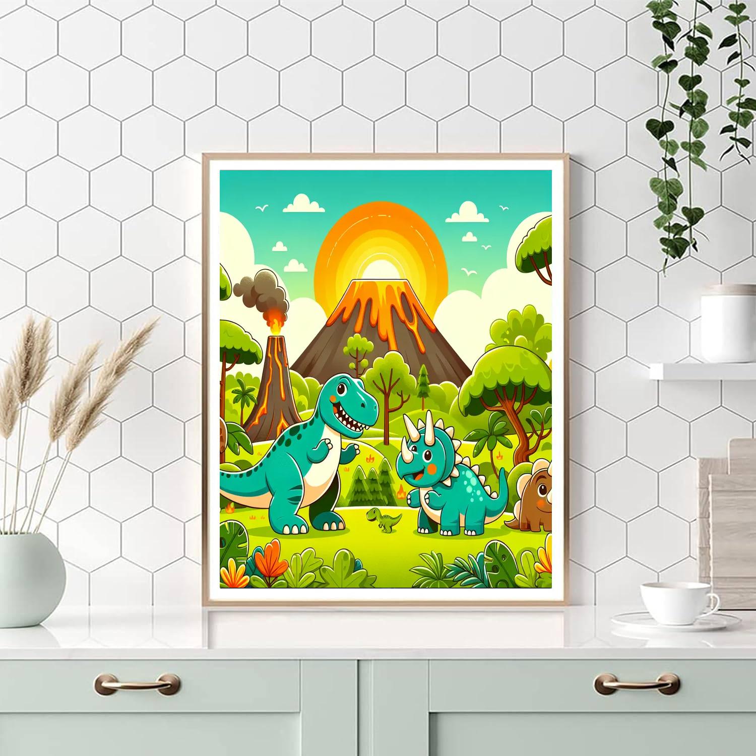 Dino Adventureland Paint By Numbers Art