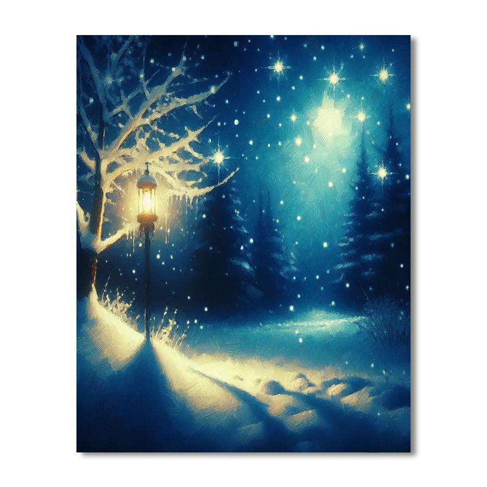 Winter Night Illumination Paint By Color