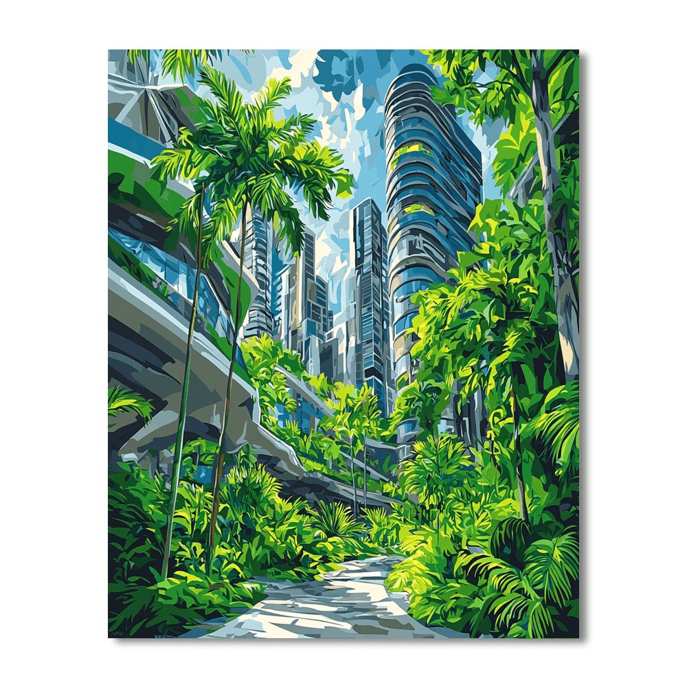 Hockney Inspired Futuristic Urban Jungle Paint By Numbers Kits