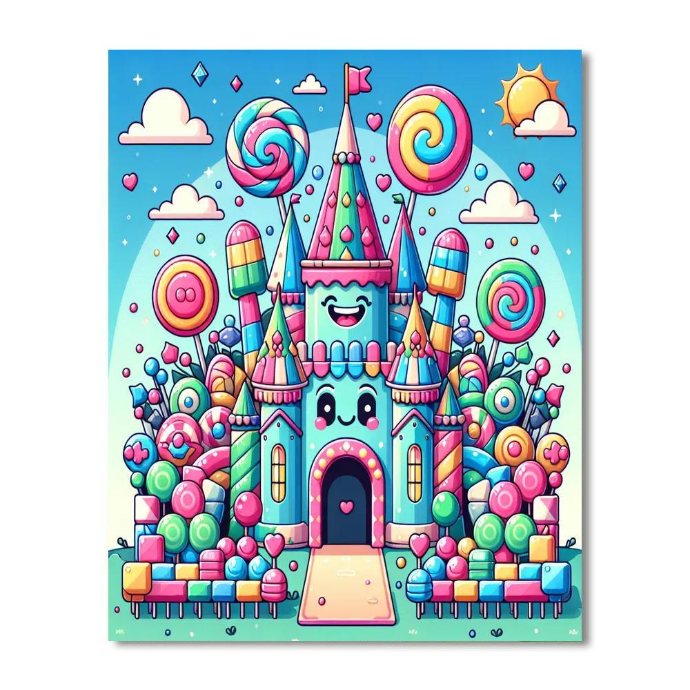 Bouncy Candy Castle DIY Paint By Numbers