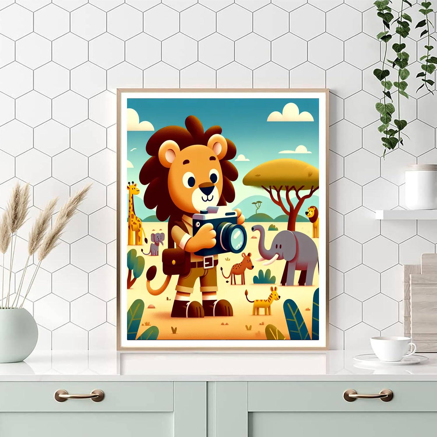 Adventure Photographer Lion Number Painting