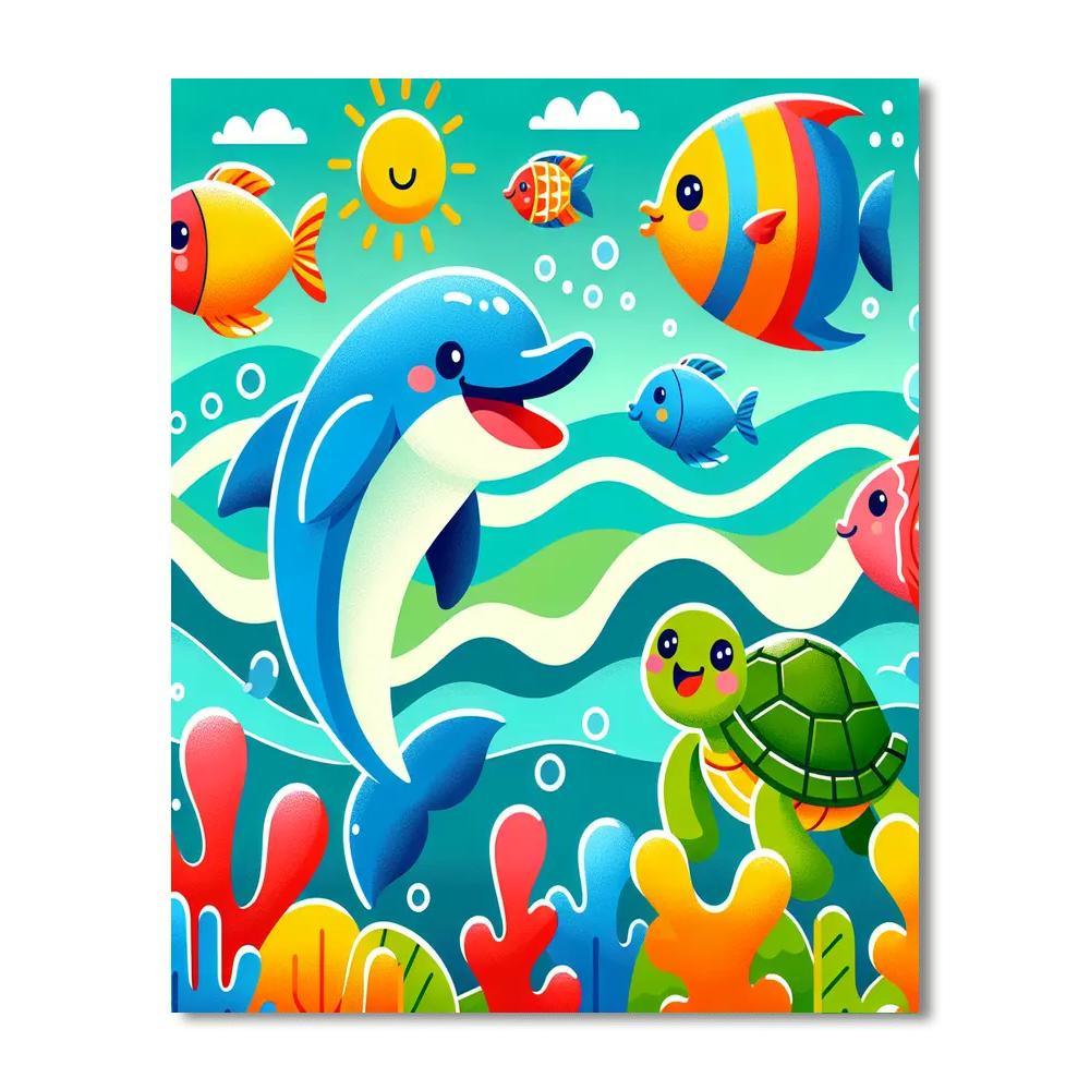 Joyful Ocean Friends Numbered Painting Kits