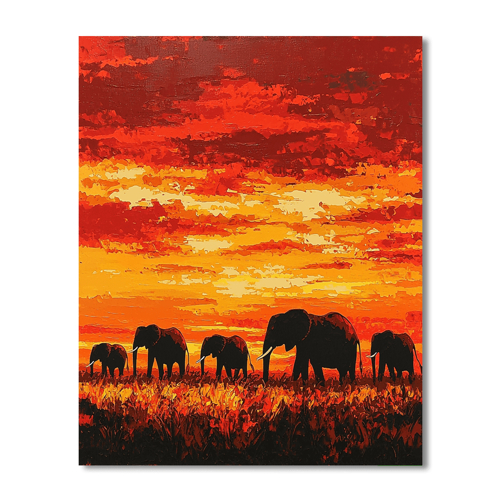 Georgia O'Keeffe Inspired Majestic Safari Silhouette  Paint By Numbers Art