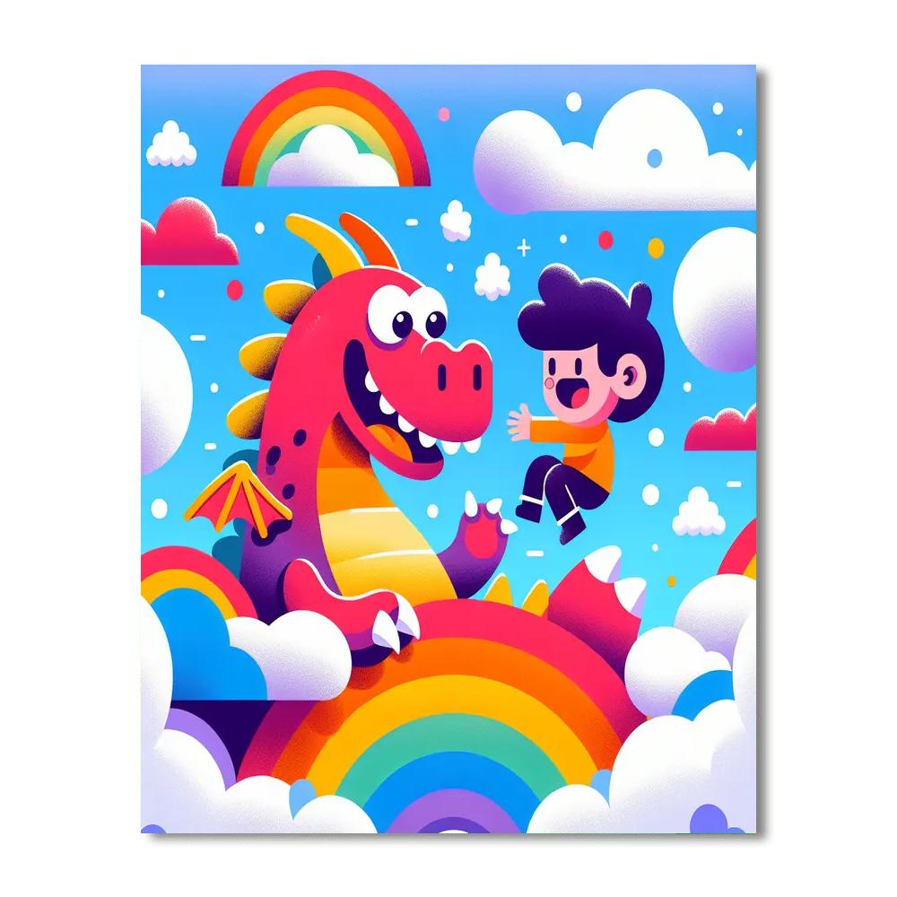 Whimsical Dragon Friends Paint By Numbers