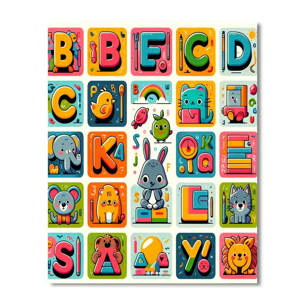 Artistic Alphabet Adventure Paint By Numbers Art