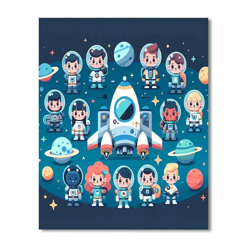 Courageous Space Heroes Paint By Color