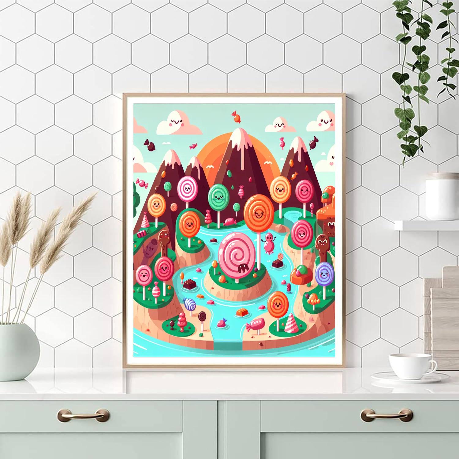 Fantasy Adventures On Candy Island Number Painting