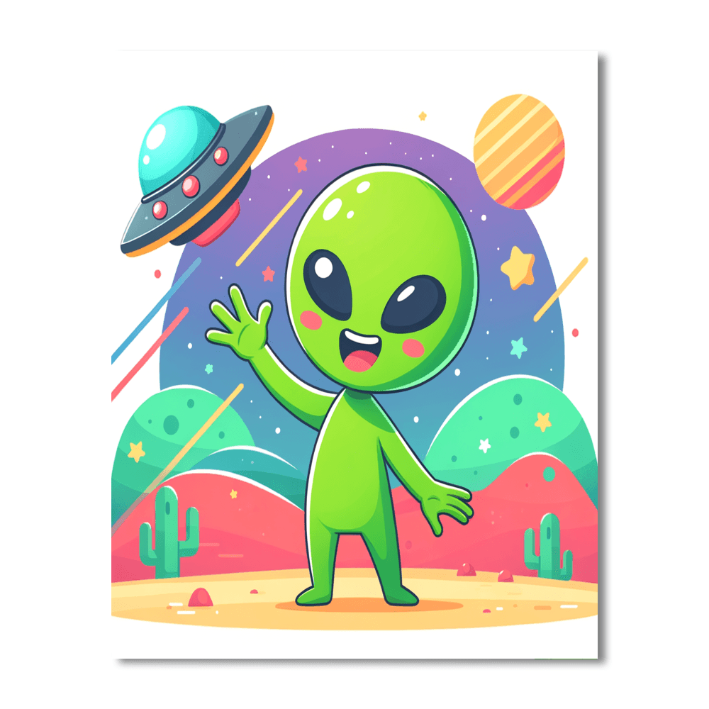 Silly Alien Encounters DIY Paint By Numbers