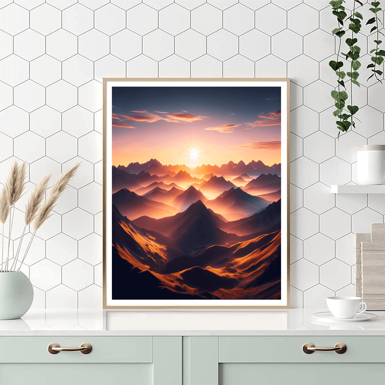 Mountain Sunrise Majesty Number Painting
