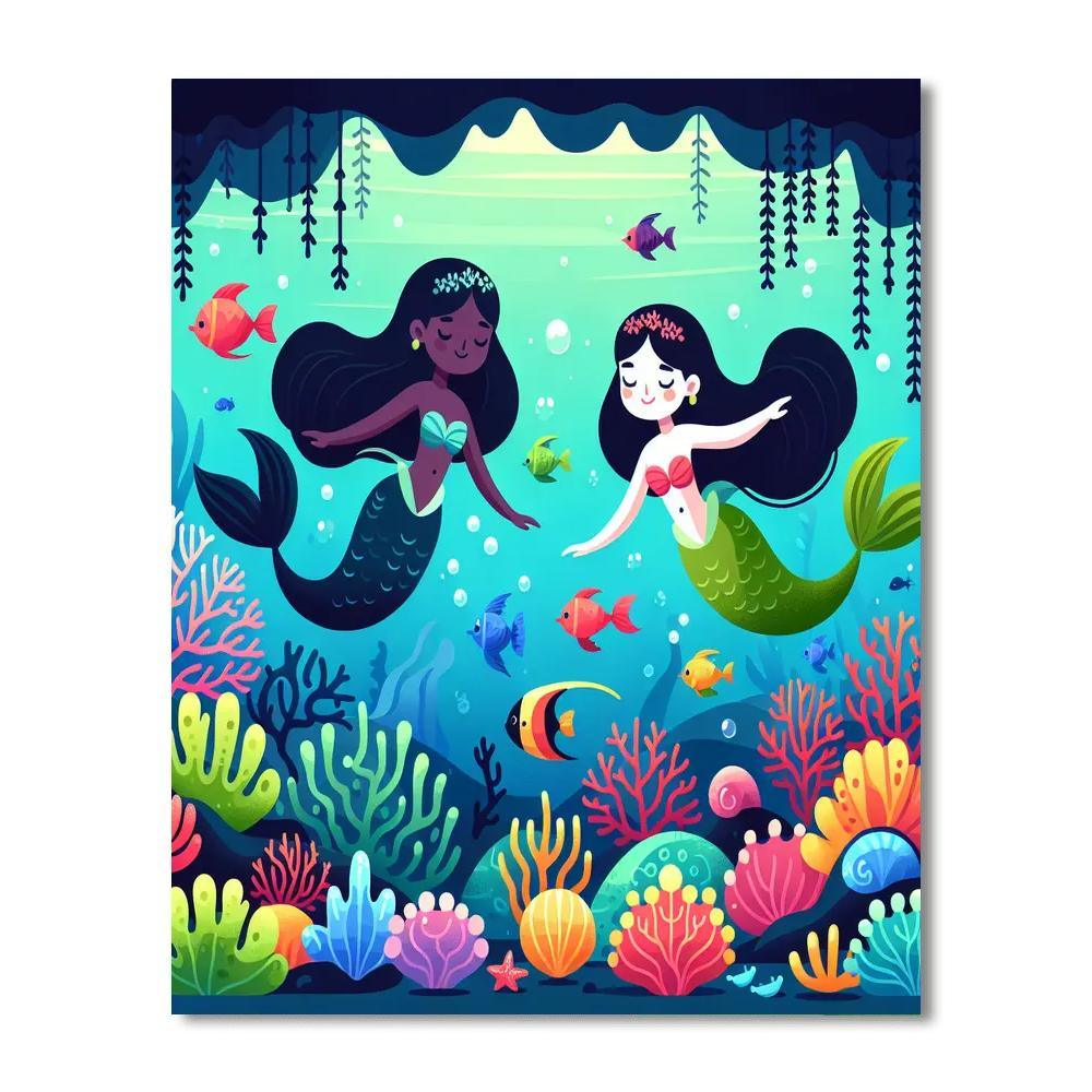 Mermaid's Hidden Cove Numbered Painting Kits