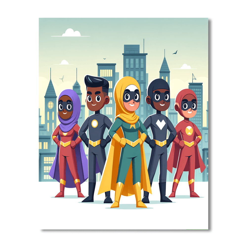 Heroic Superhero Squad DIY Paint By Numbers