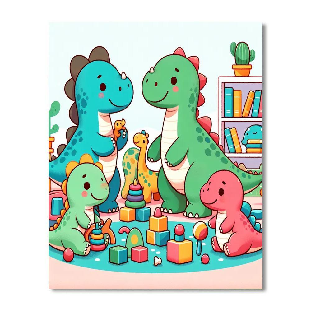Adventurous Dino Daycare Numbered Painting Kits