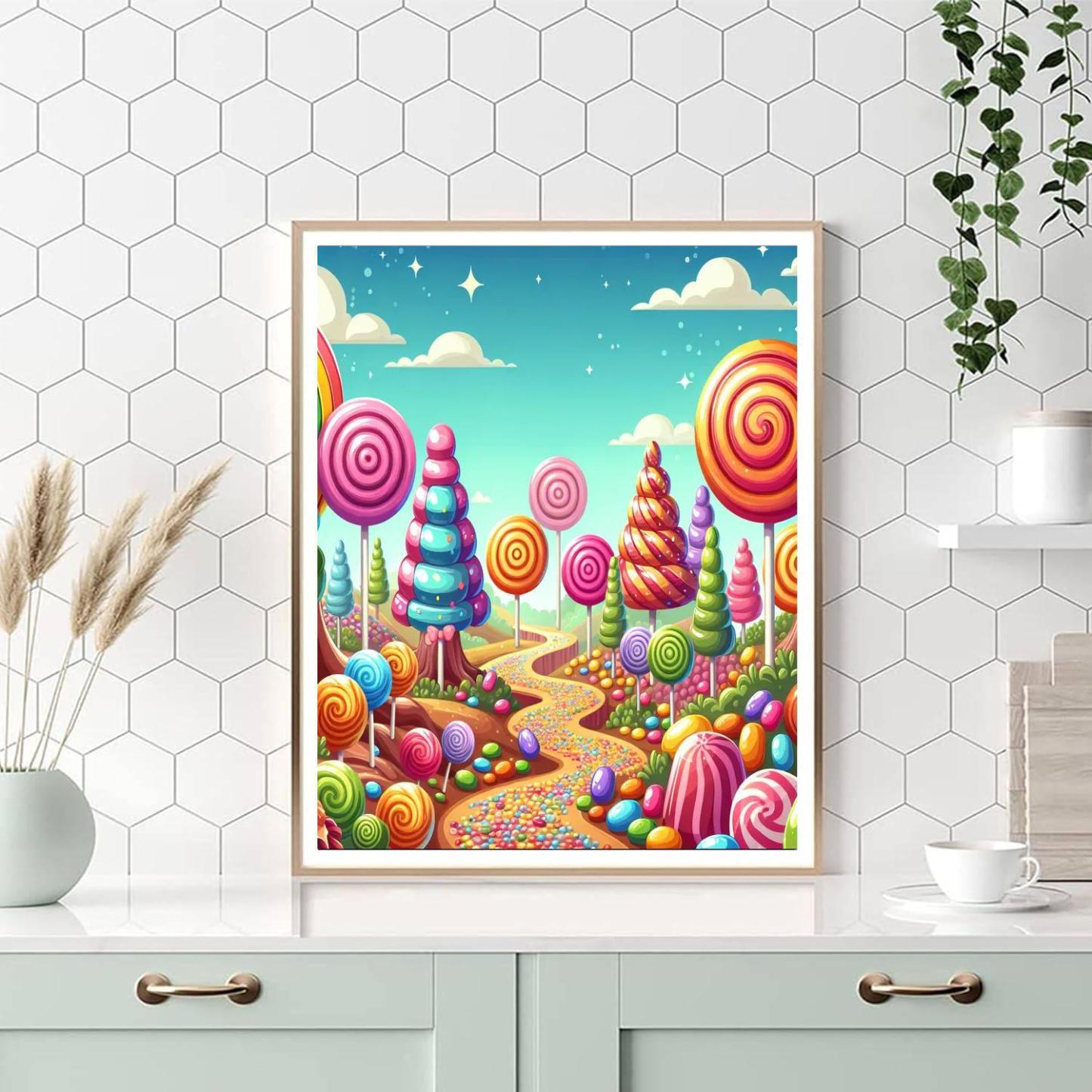 Cheerful Candy Land Paint By Number