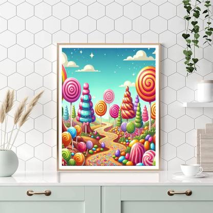 Cheerful Candy Land Paint By Number