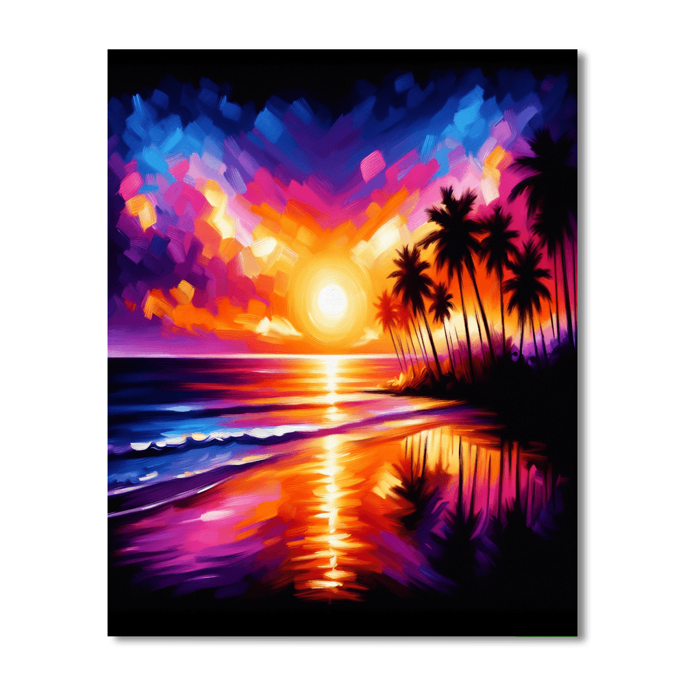 Tropical Sunset Paradise Paint By Number