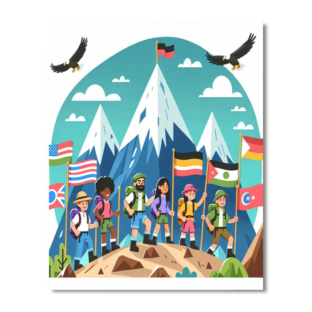 Mountain Expedition Discovery Number Painting