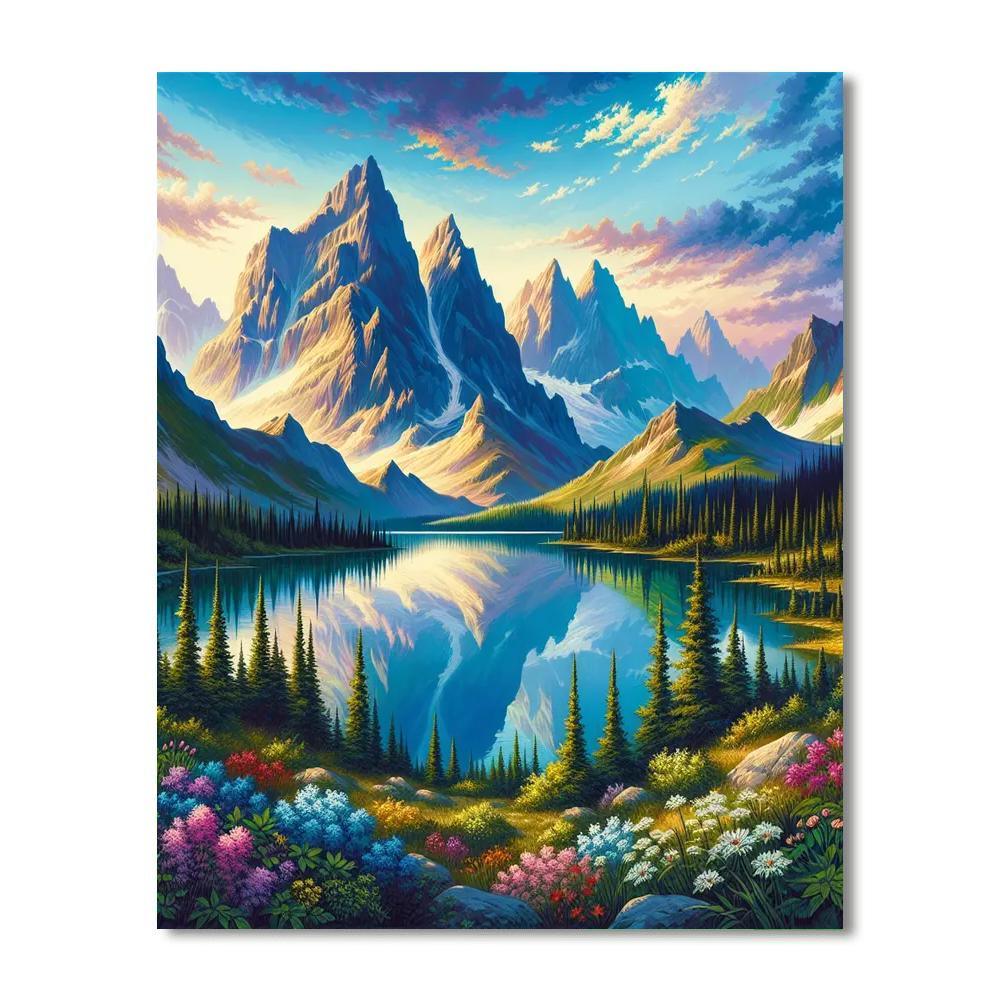 Breathtaking Mountain Landscape Paint By Numbers