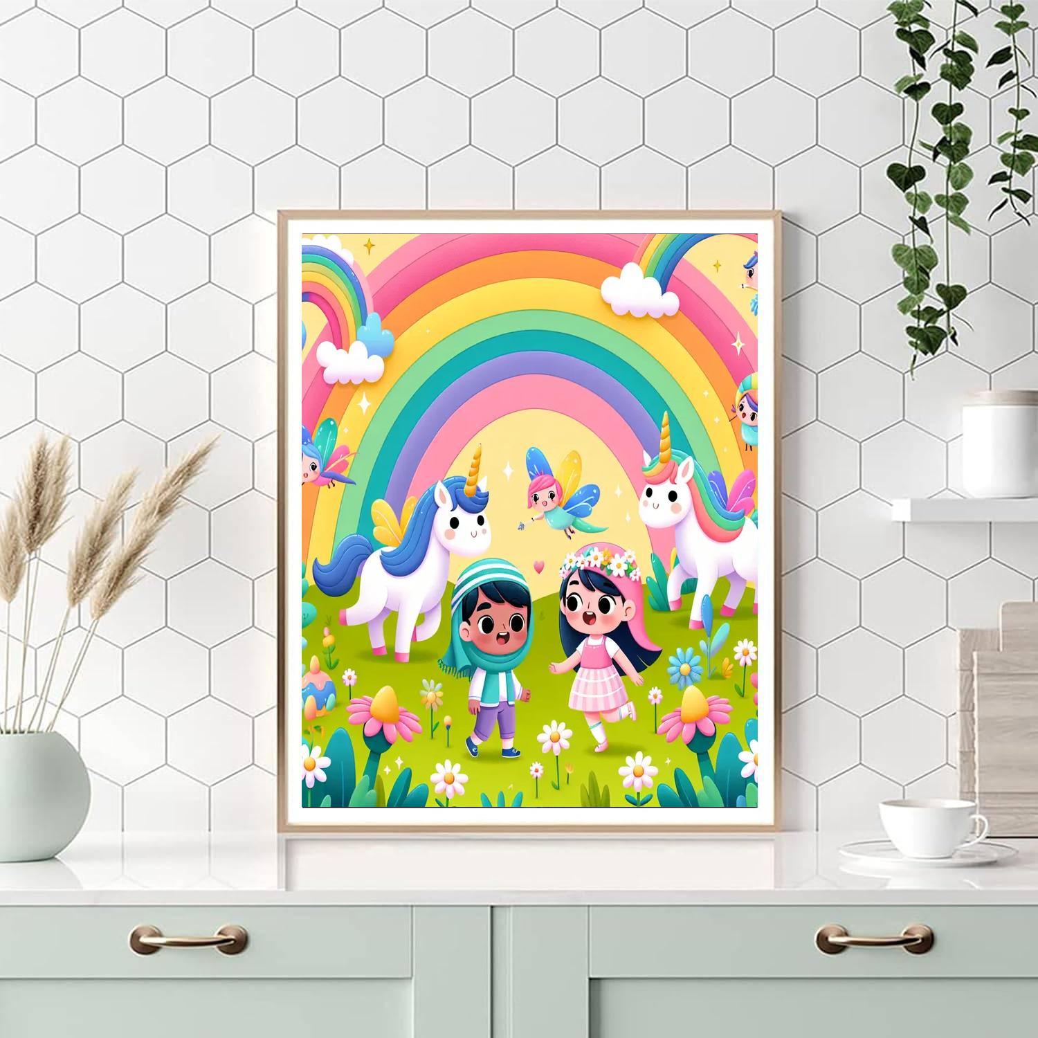 Fantasy Rainbow Meadow Paint By Color