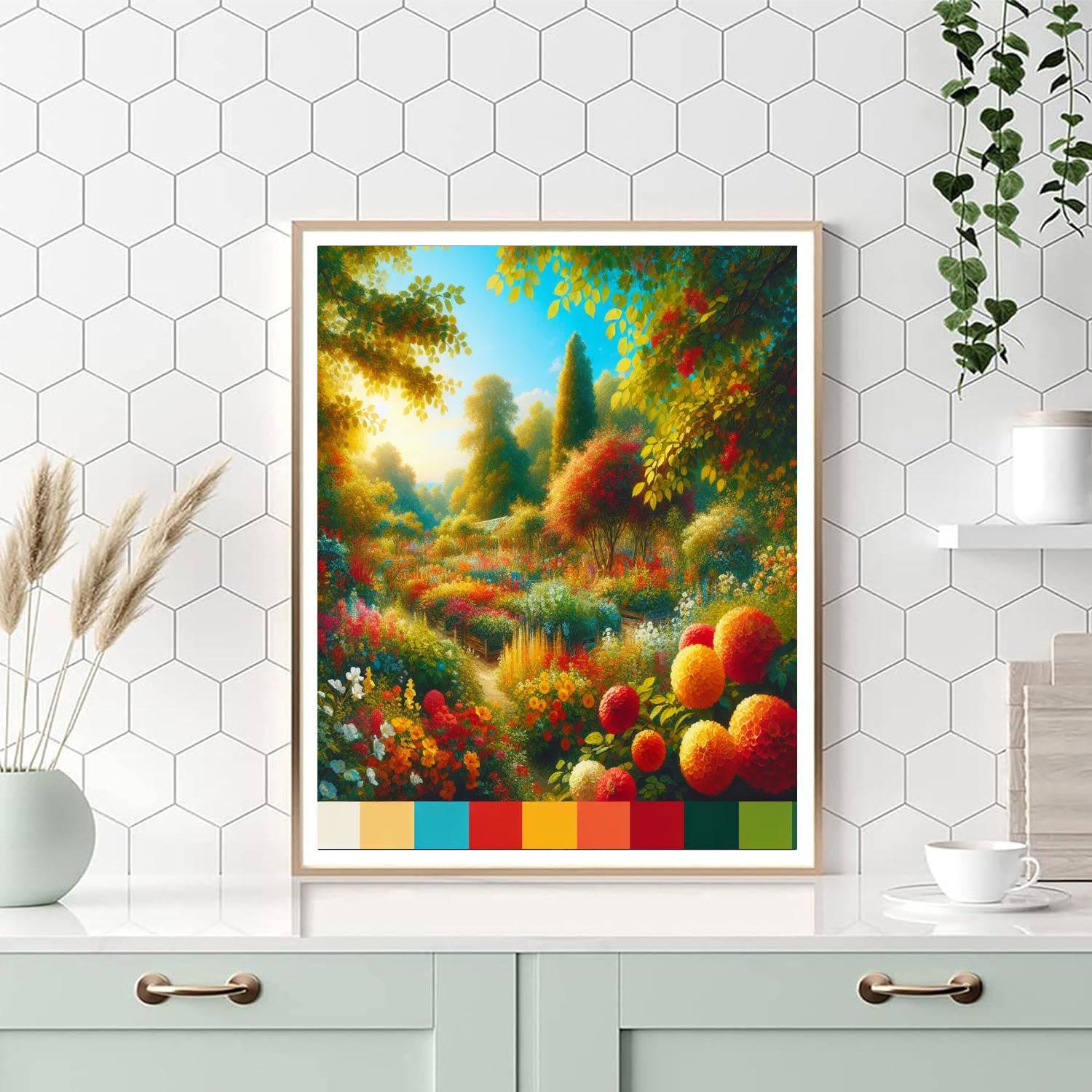 Glistening Summer Garden Paint By Numbers Art