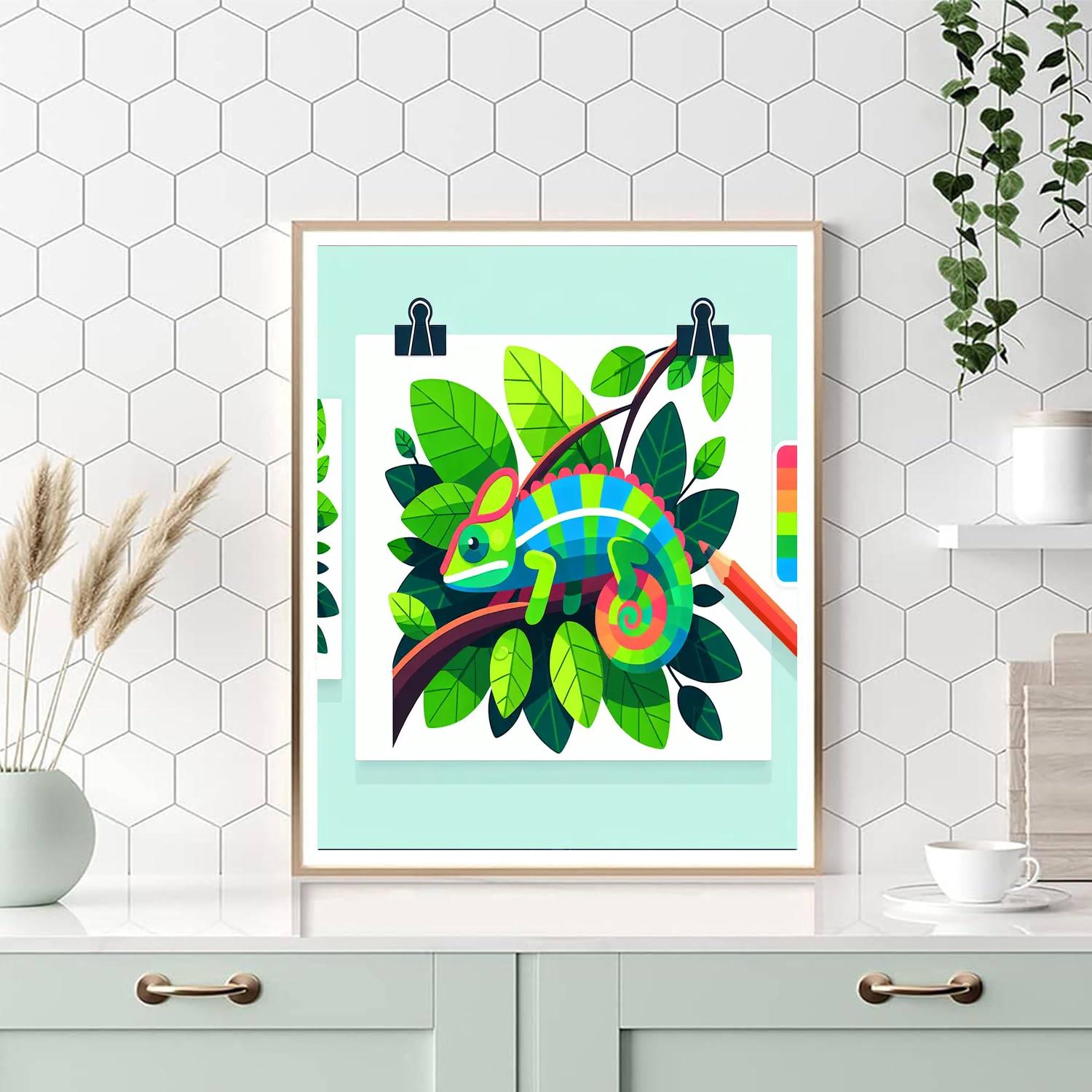 Chameleon’s Colorful Canopy Paint By Numbers