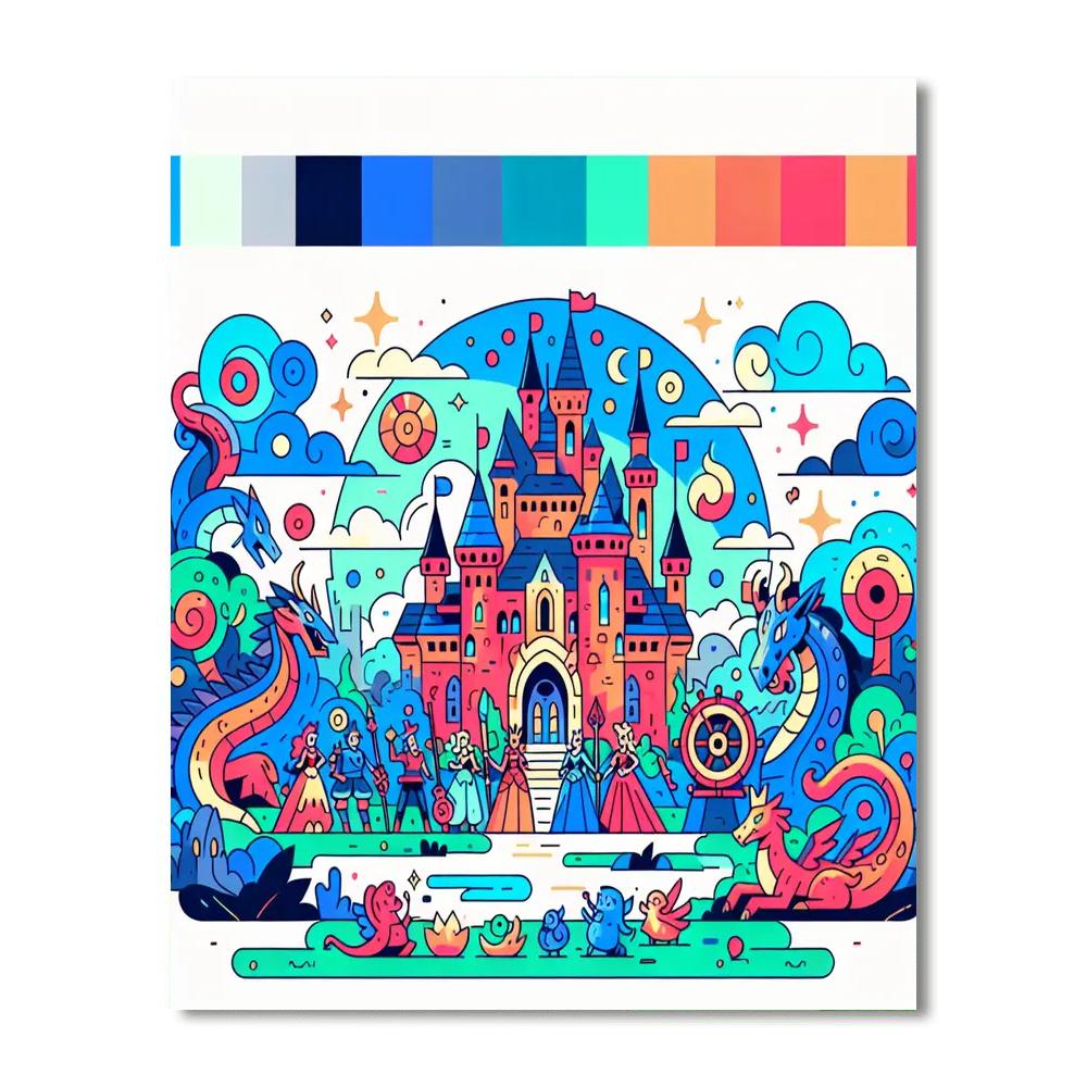 Castle Of Magic And Spells Paint By Numbers Art