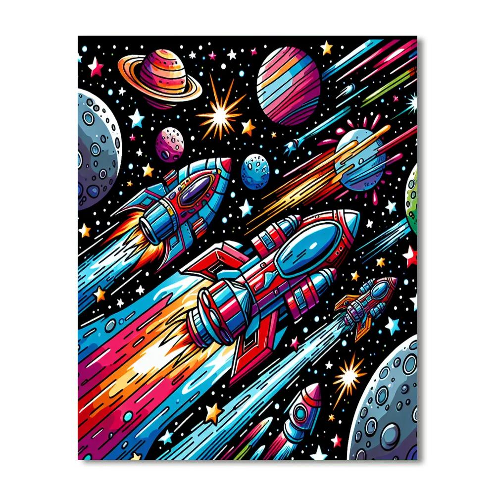 Outer Space Adventure Race Numbered Painting Kits