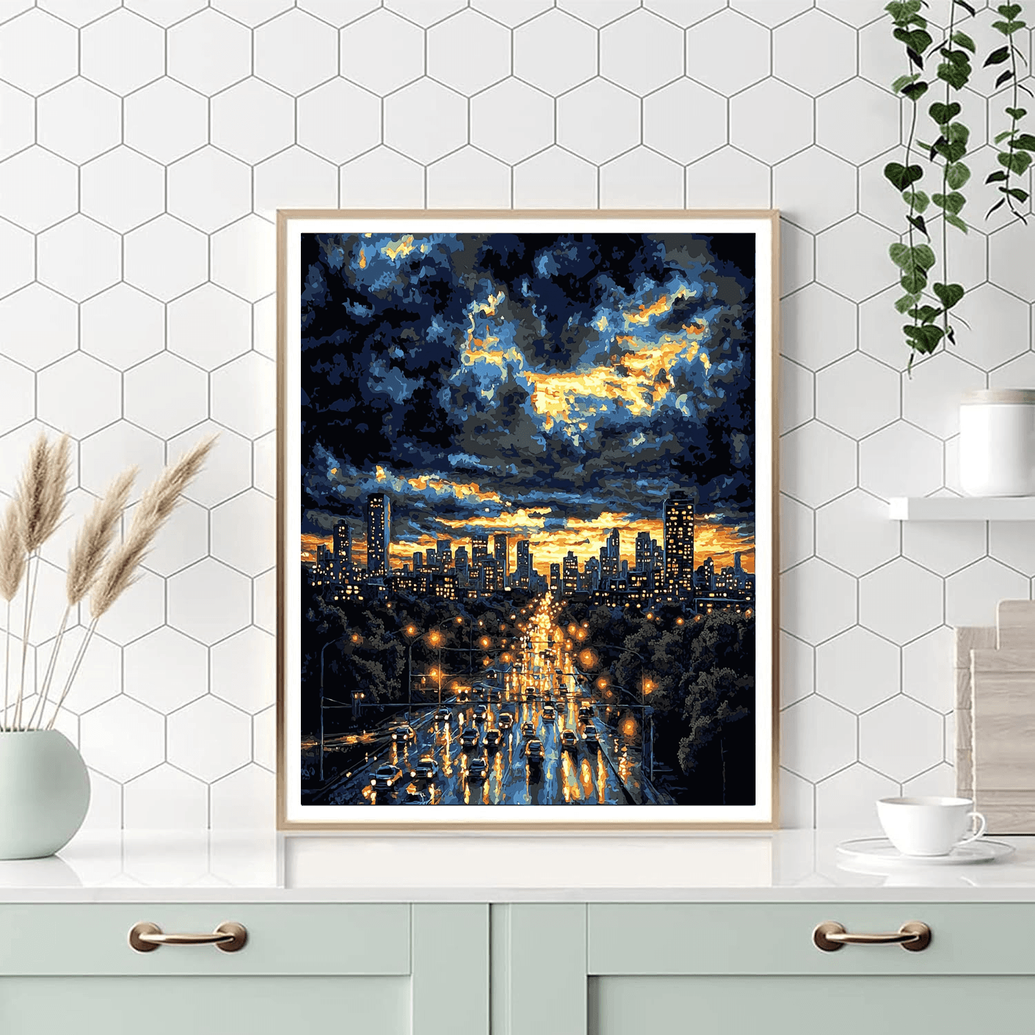 Edward Hopper Inspired Luminous City Lights  Paint By Numbers Kits