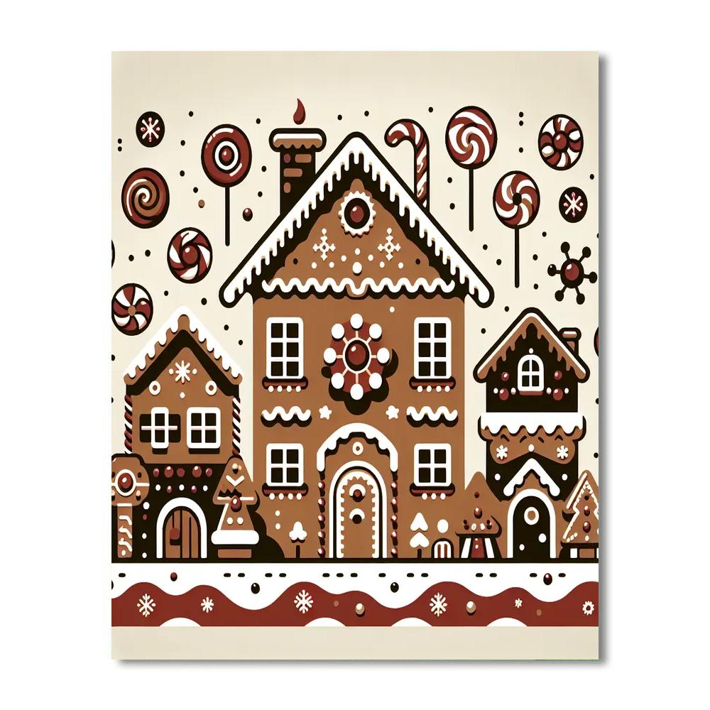 Giant Gingerbread Village Paint By Numbers Art