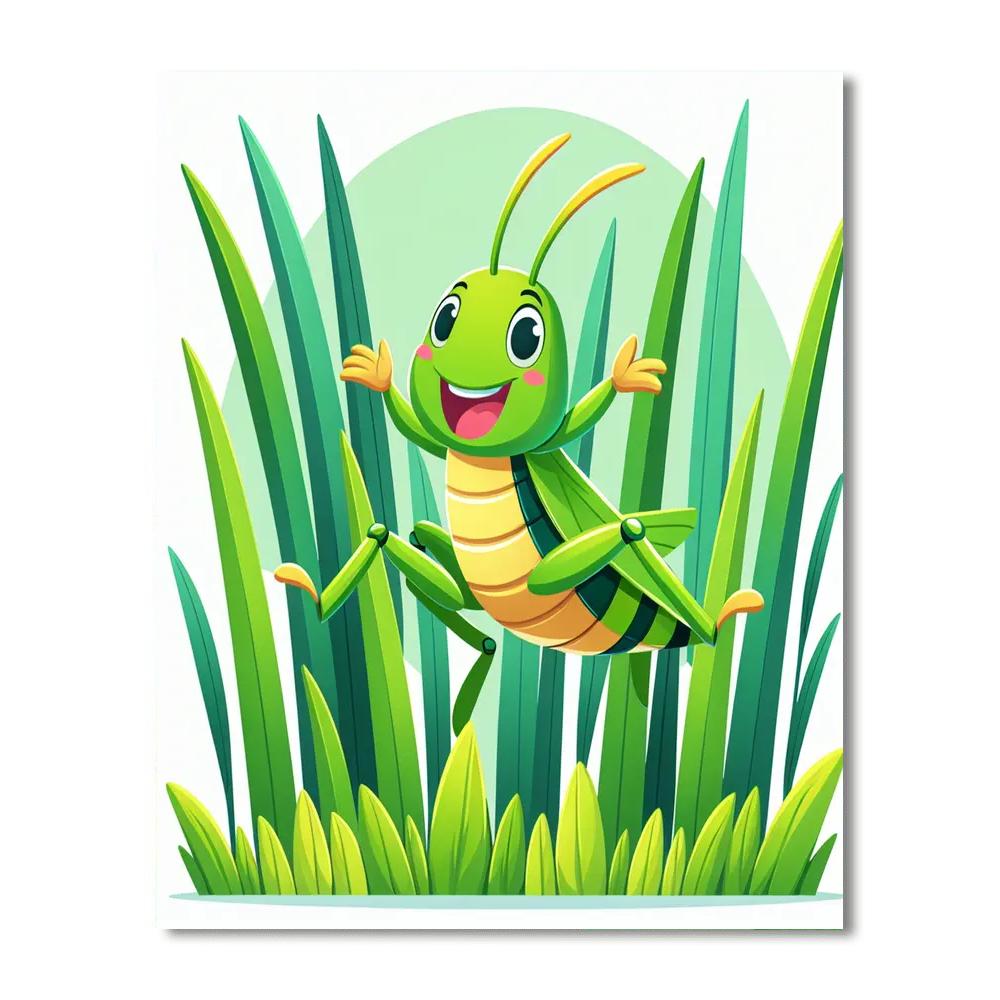 Hopping Grasshopper DIY Paint By Numbers
