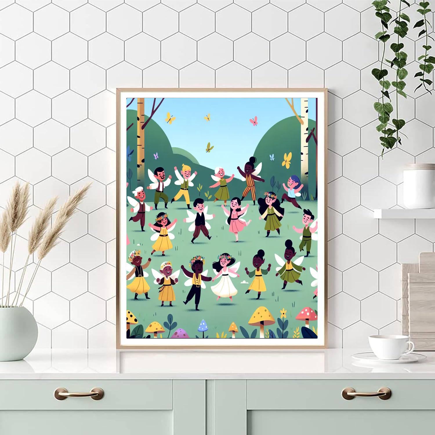 Forest Faerie's Enchanted Gathering Number Painting