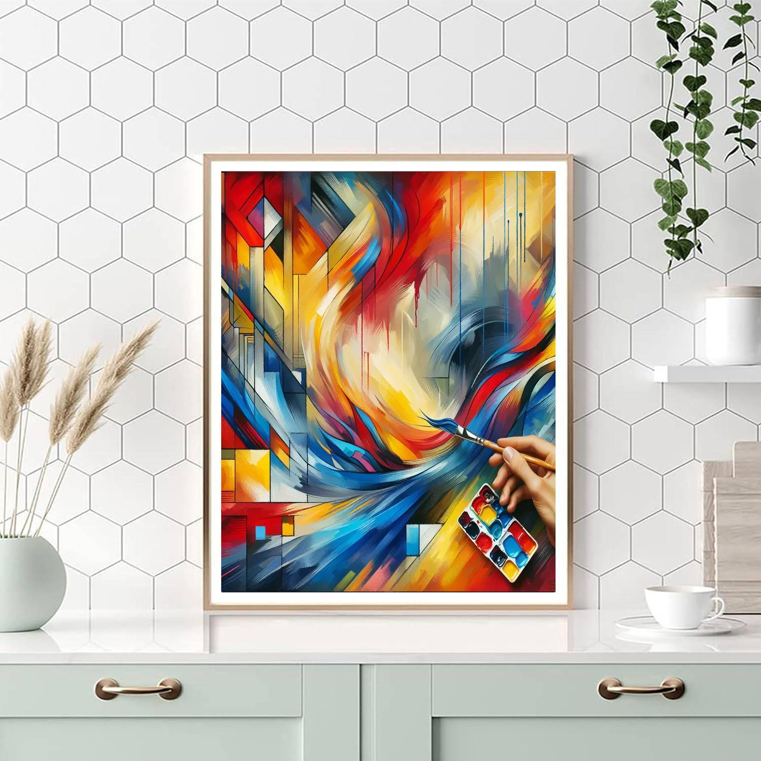 Energetic Abstract Lines Paint By Color