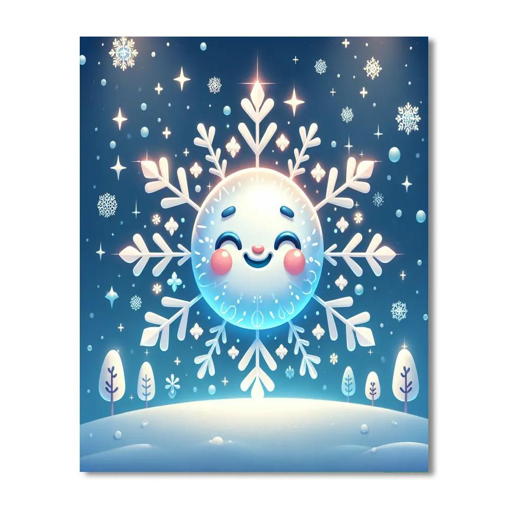 Happy Snowflake Paint By Numbers Art