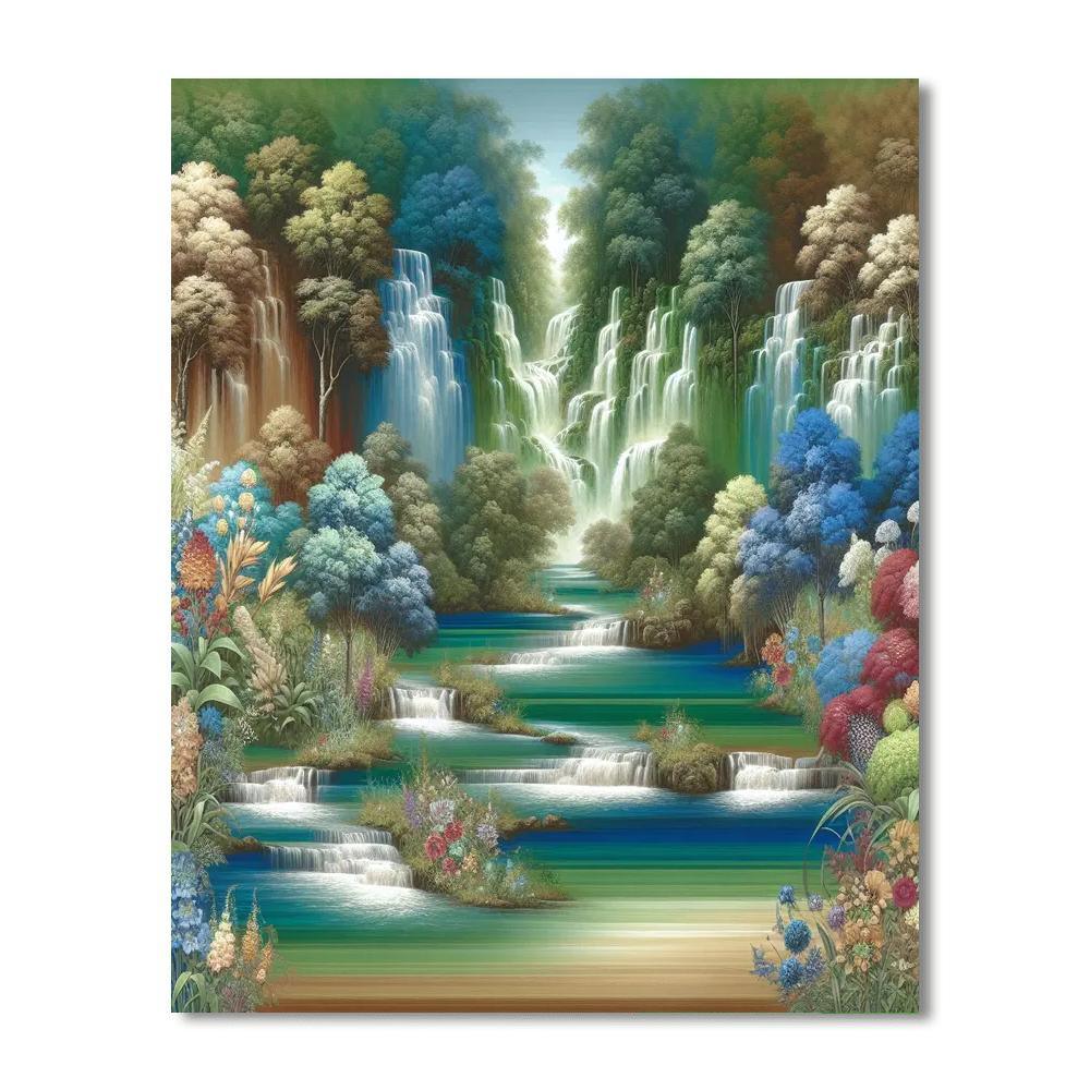Cascading Waterfalls Retreat Paint By Numbers Kits