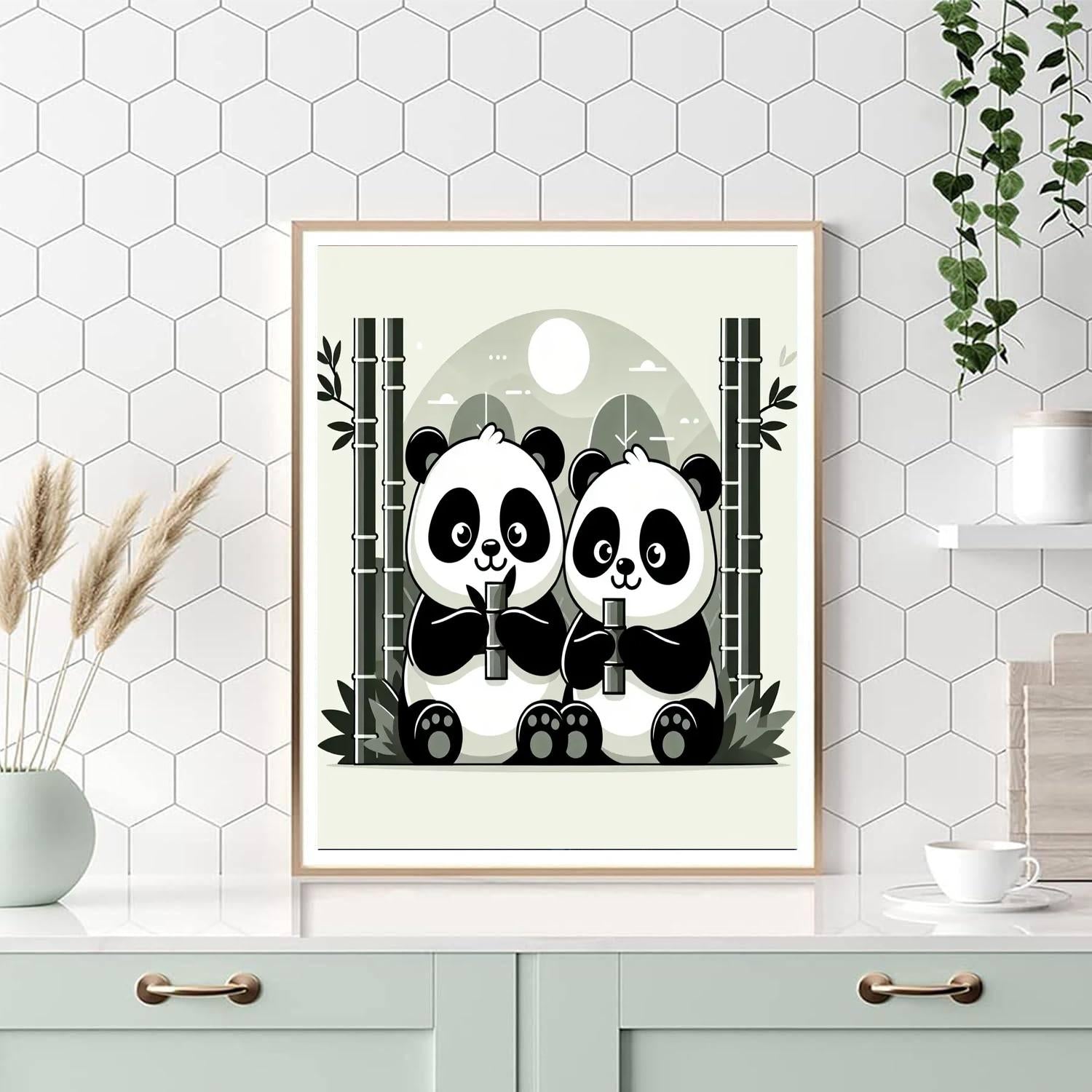 Panda Bamboo Picnic Painting By Numbers Kit