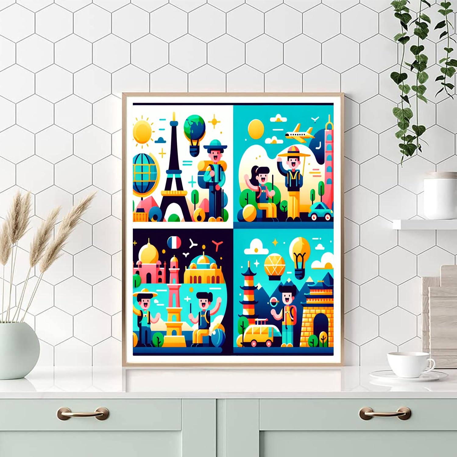 Around The World Journey DIY Paint By Numbers