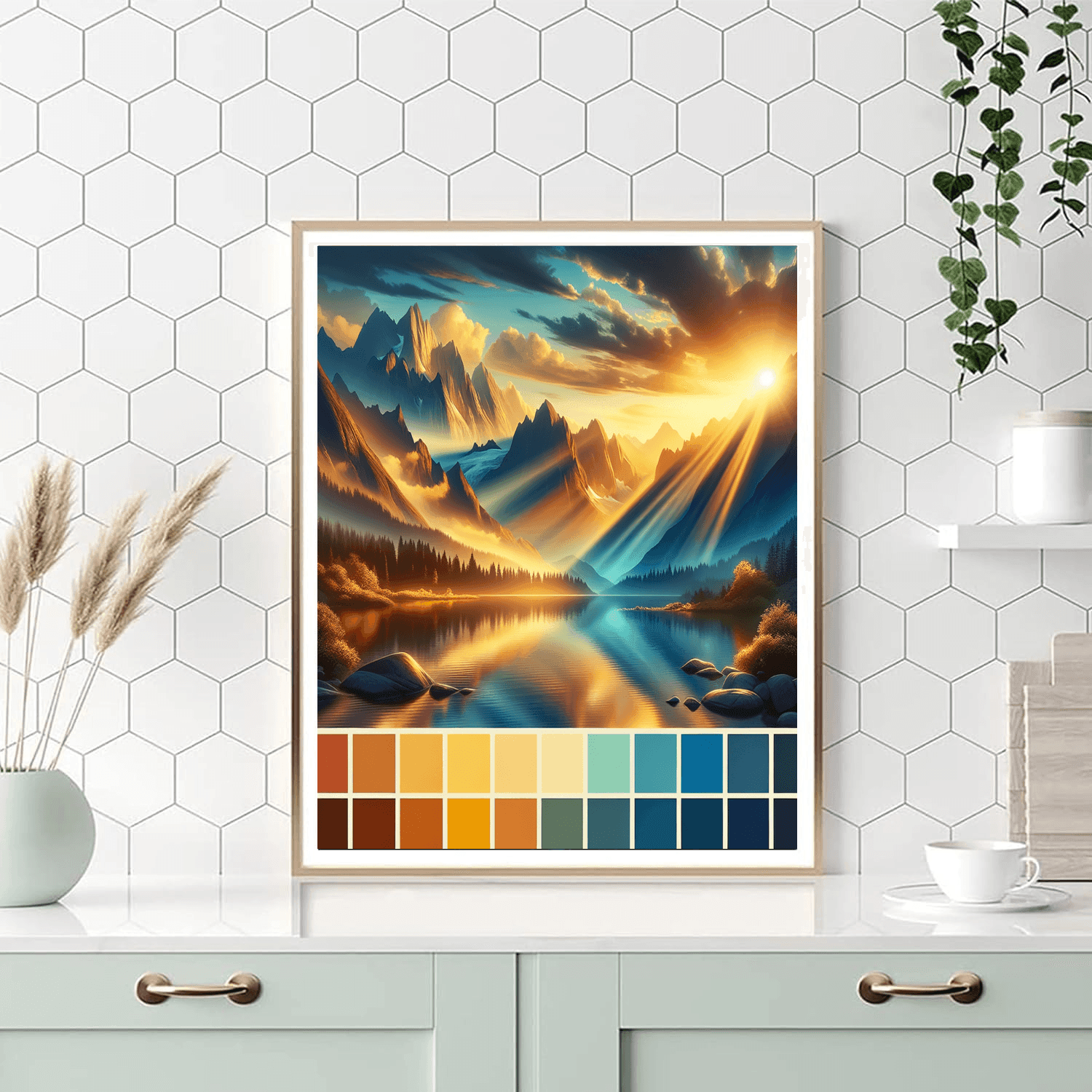Sunkissed Mountains Painting Number Kit