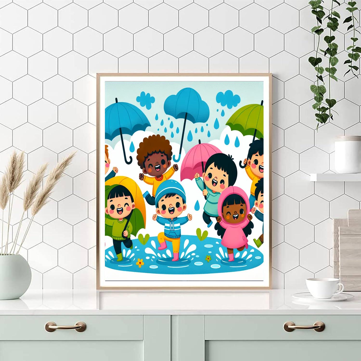 Cheery Rainy Day Numbered Painting Kits
