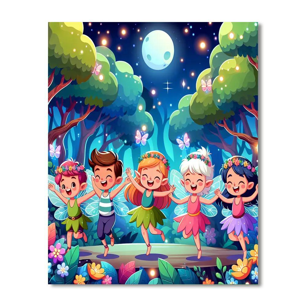 Playful Fairy Gathering Paint By Number