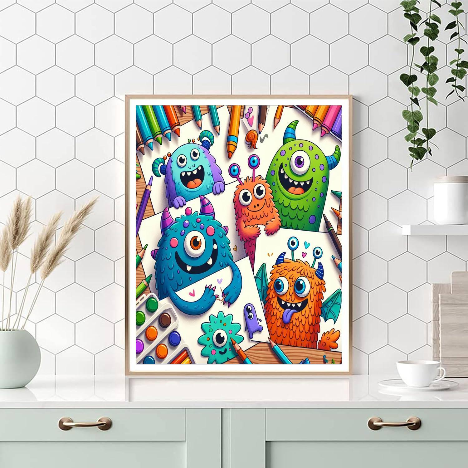 Doodle Art Monster Squad Paint By Number